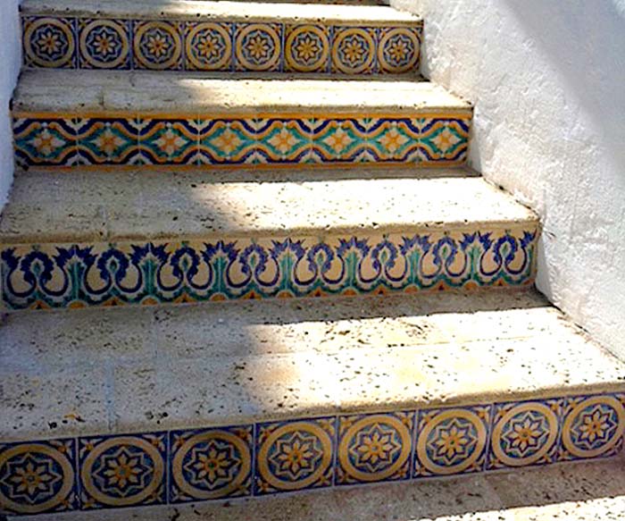 The Everglades Club - Restored tile stair risers